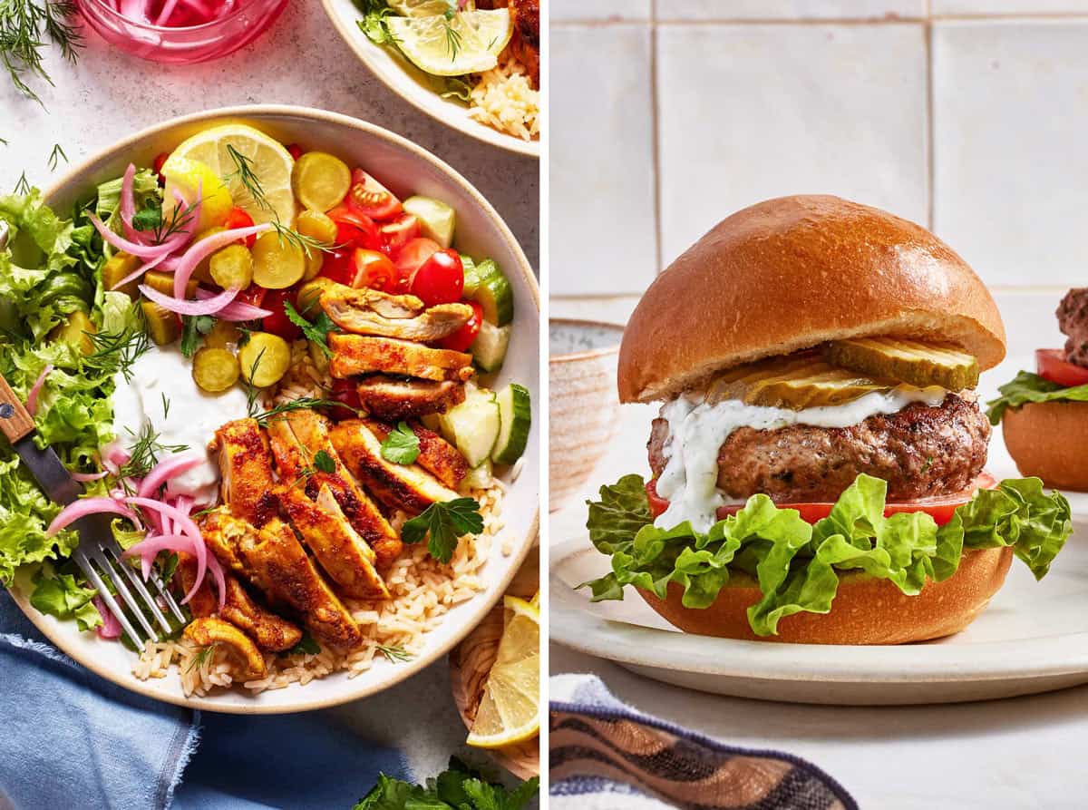 Images showing food that uses tzatziki.