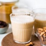 Almond Milk Made From Almond Butter in a glass