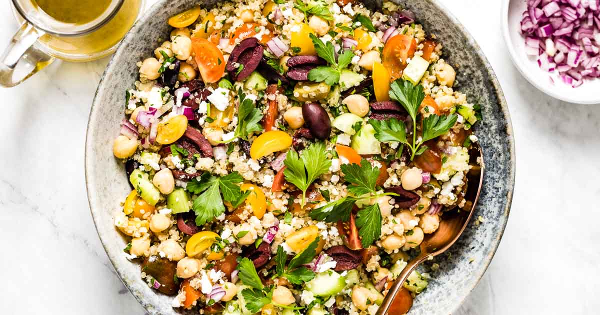 Mediterranean Quinoa Salad with Feta & Chickpeas