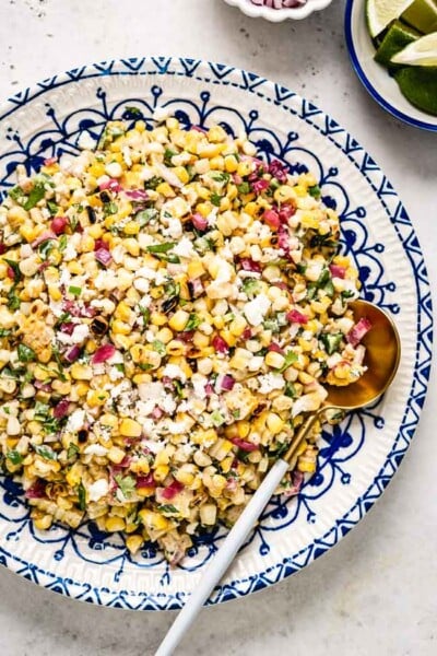 Easy Mexican Recipes - Street Corn Salad in a plate