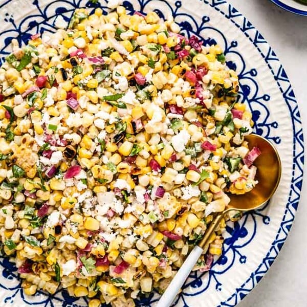 Easy Mexican Recipes - Street Corn Salad in a plate