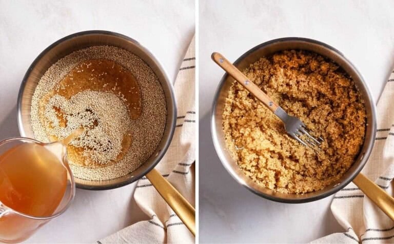 Person showing how to cook quinoa.