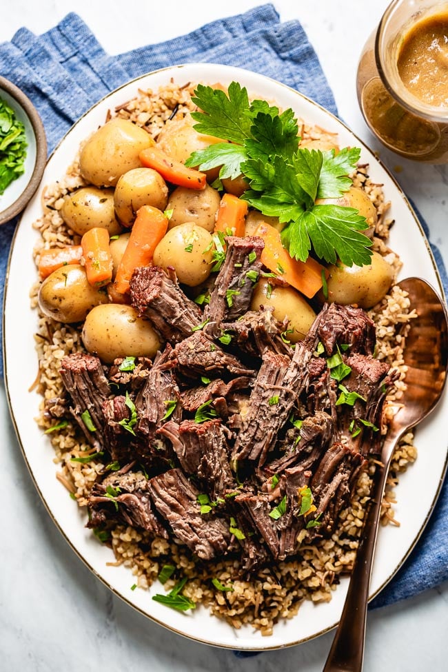 Chuck pot roast in Ninja Foodi pressure cooker - The Top Meal