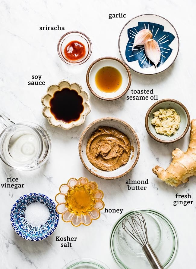 Ingredients for honey soy dressing