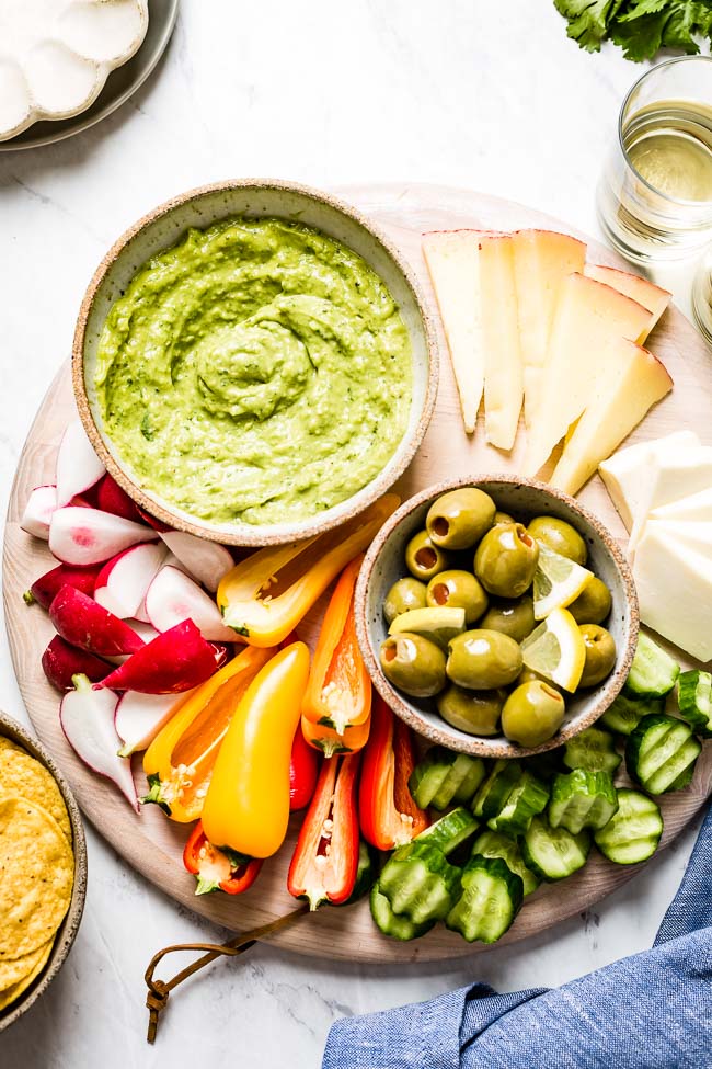 Raw vegan avocado sauce used as a dip