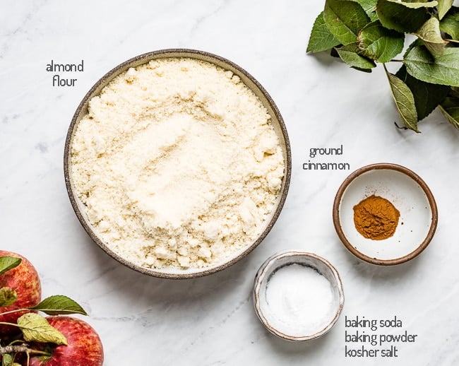 Almond Flour Apple Cake dry ingredients top view