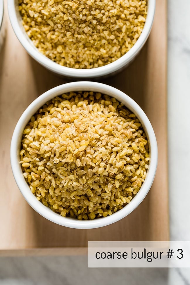 Coarse bulgur placed in a bowl close up