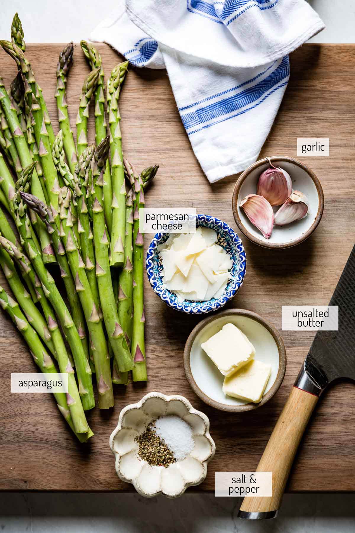 Ingredients to make the recipe on a cutting board