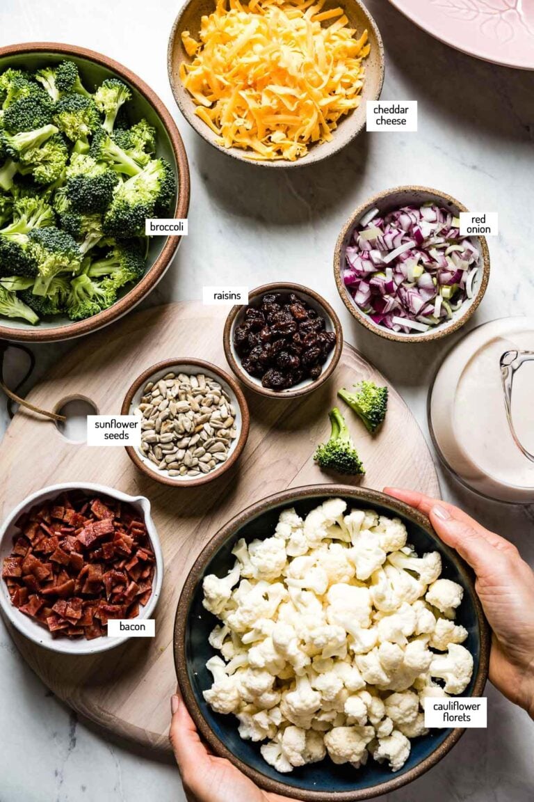 Broccoli Cauliflower Salad with Creamy Dressing - Foolproof Living