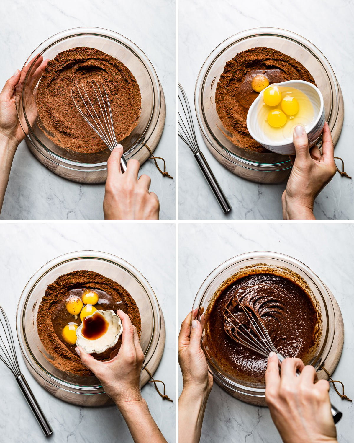 Person showing how to make gluten free chocolate with almond flour in 4 steps