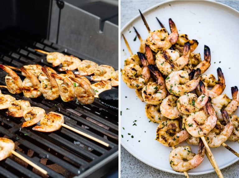 Grilled Shrimp Skewers With Garlic (Best Marinade)