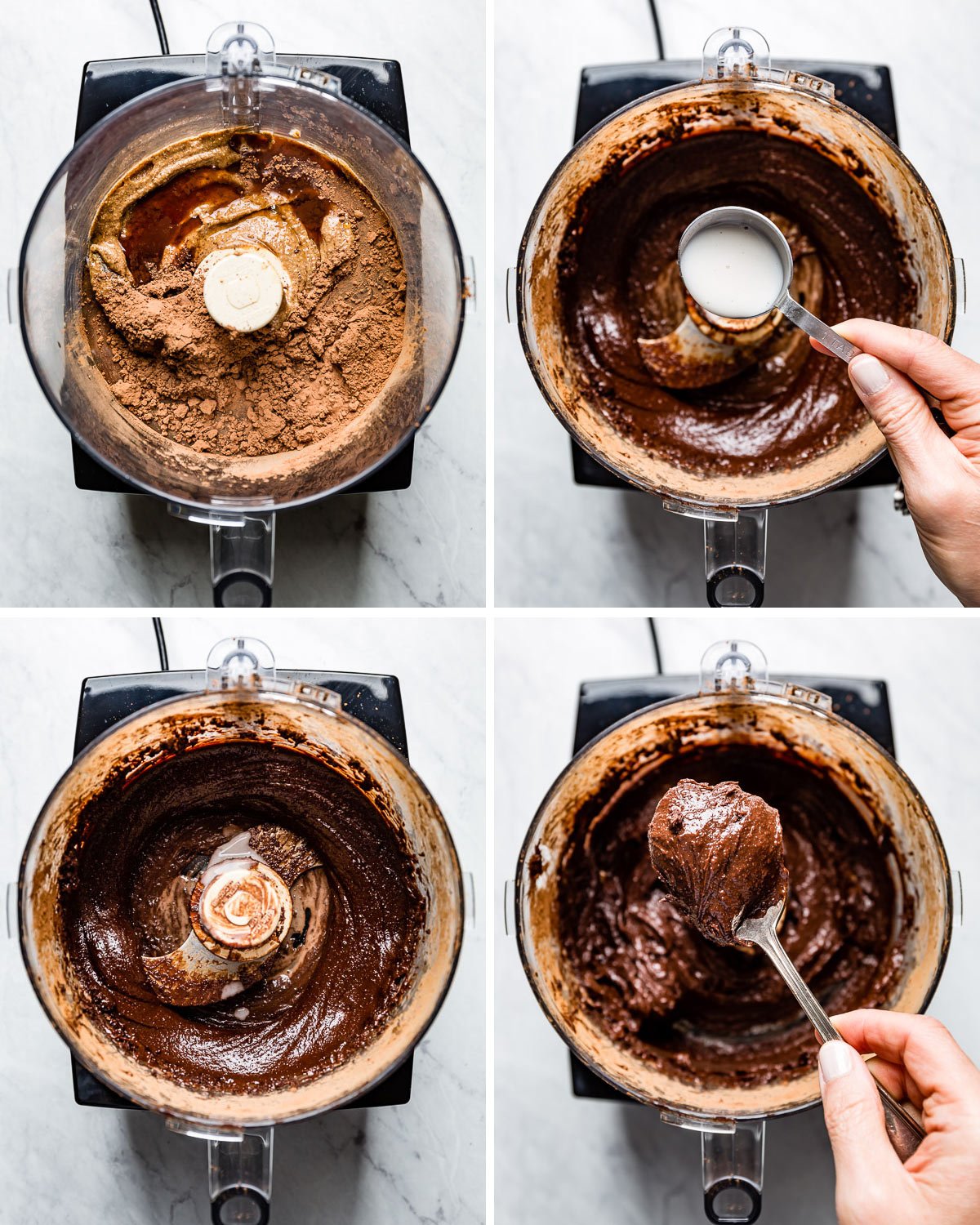 Four images showing how to make the recipe step by step