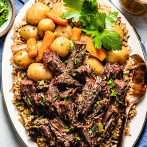 Beef pot roast with potatoes on the side