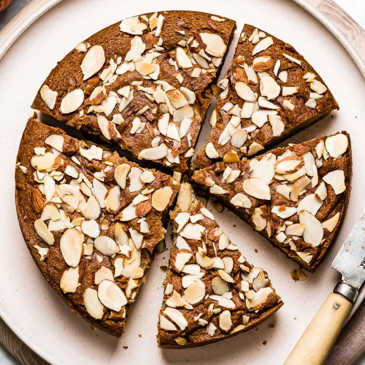 Pan Seared Apple Almond Cake, GF + DF + paleo