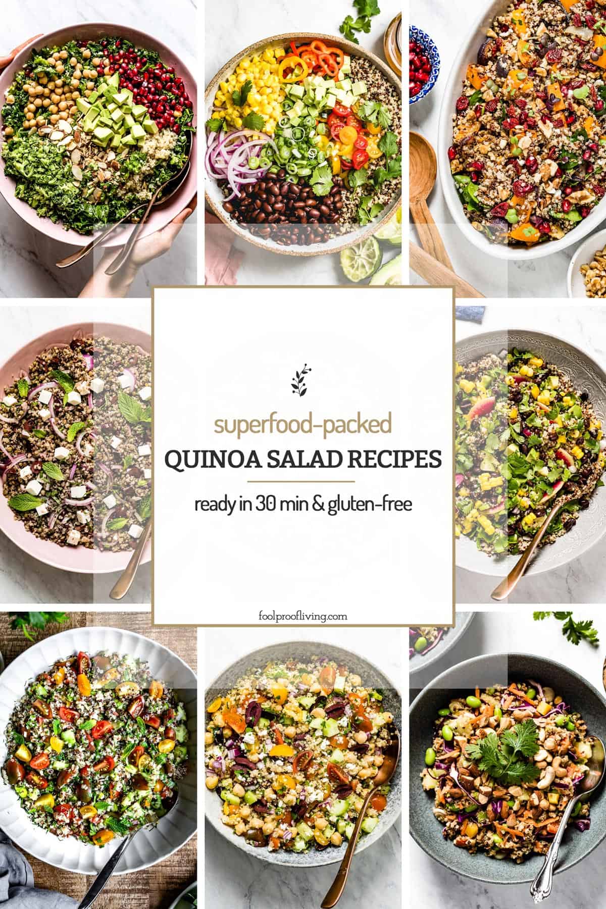 Quinoa Salad recipes placed in a collage with text on the image