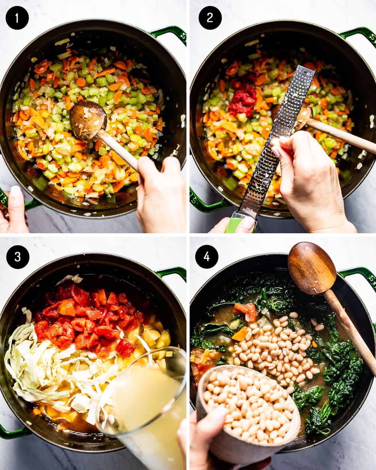 Four images showing how to make this recipe 