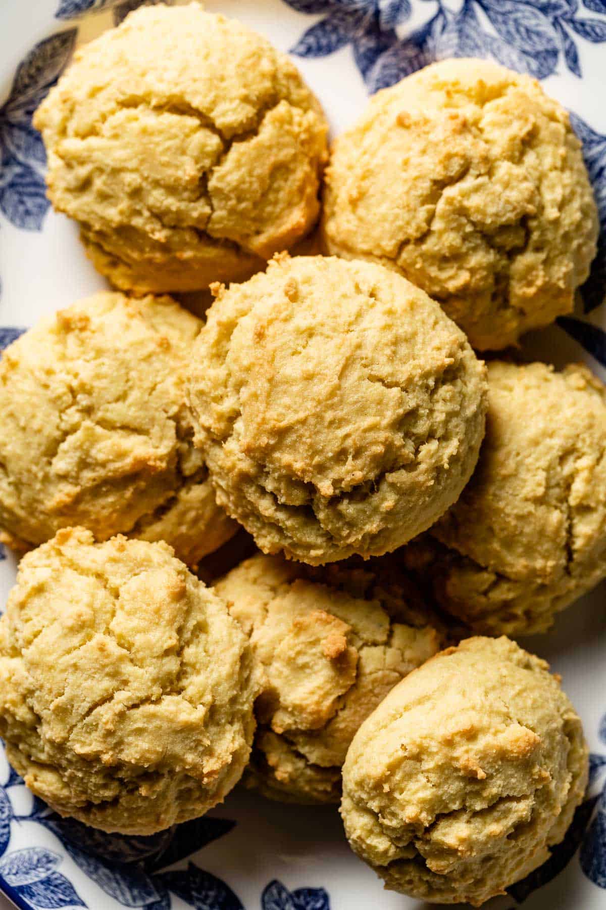 Low carb biscuits on a plate close up