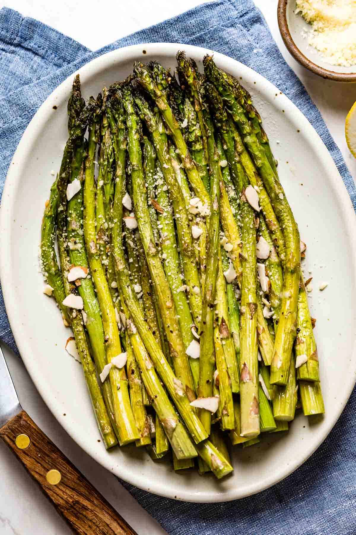 Baked Asparagus on a plate