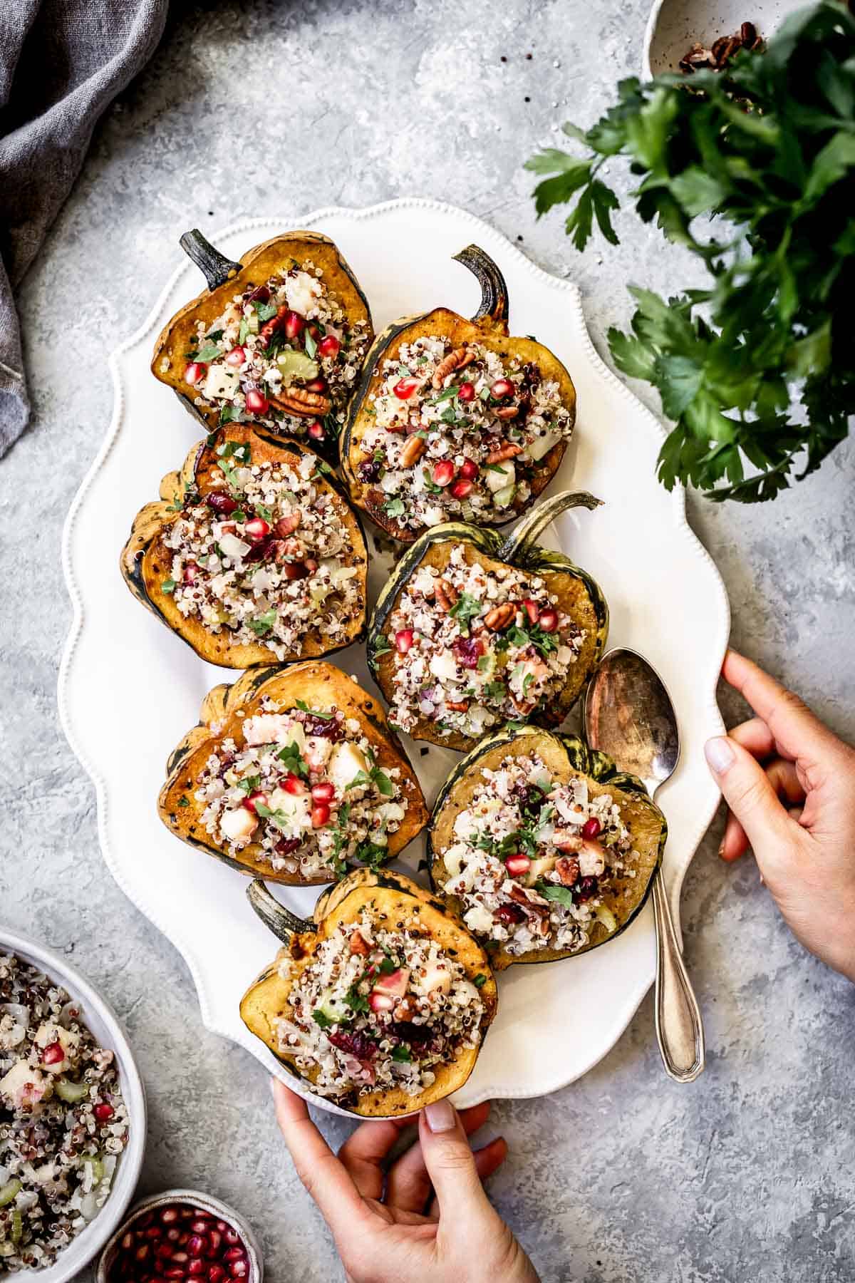 roasted acorn squash on a plate