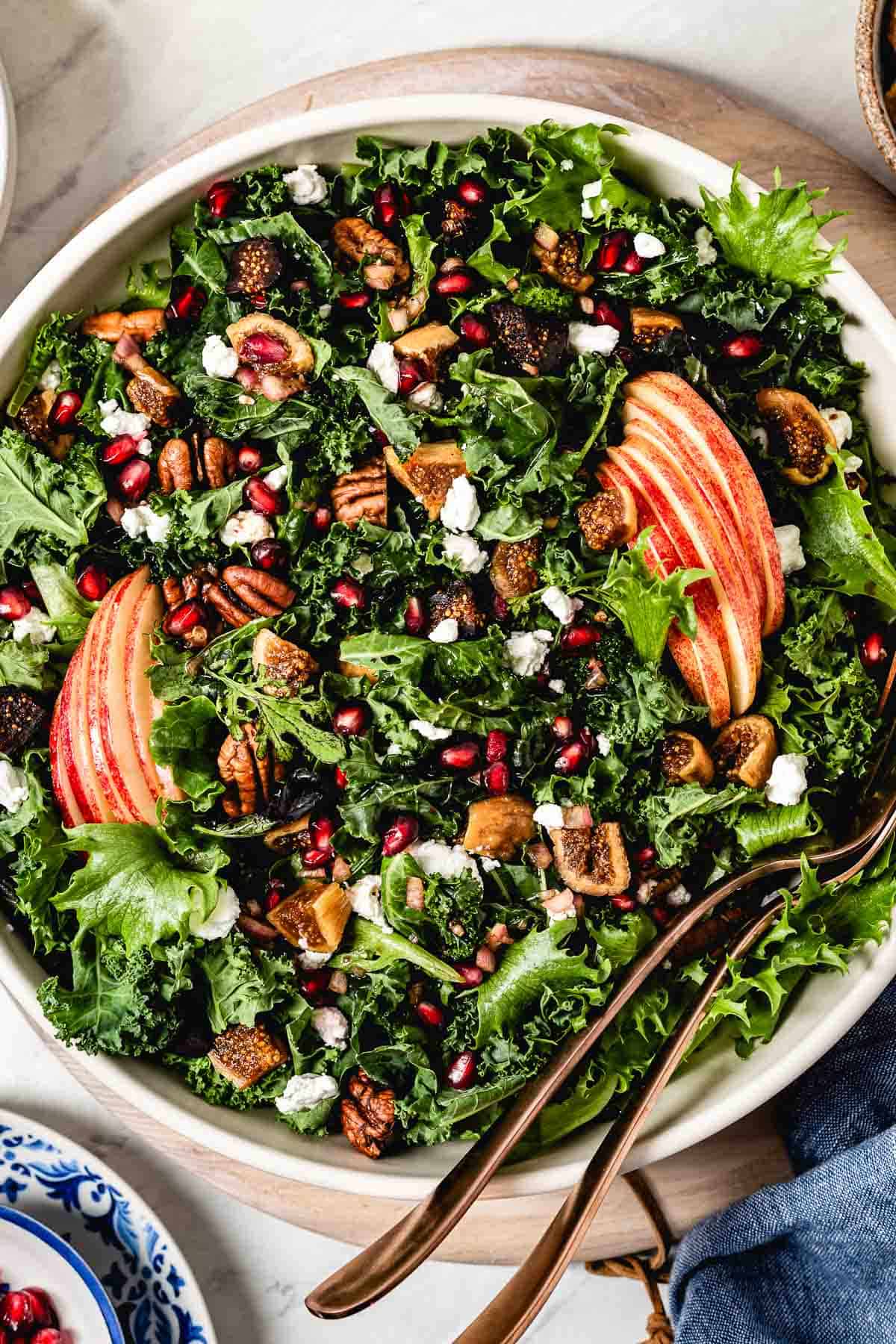 Kale Harvest Salad in a large bowl