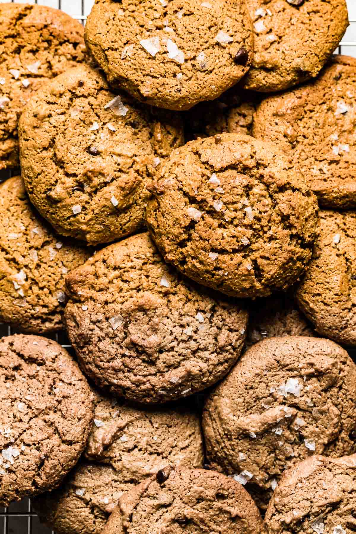 Almond Flour Peanut Butter Cookies top view close up