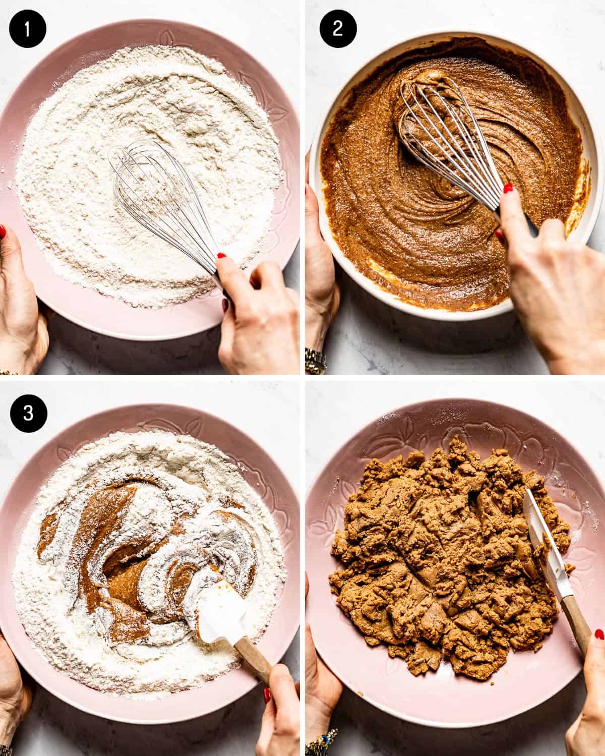 A collage of four photos showing how to make the recipe