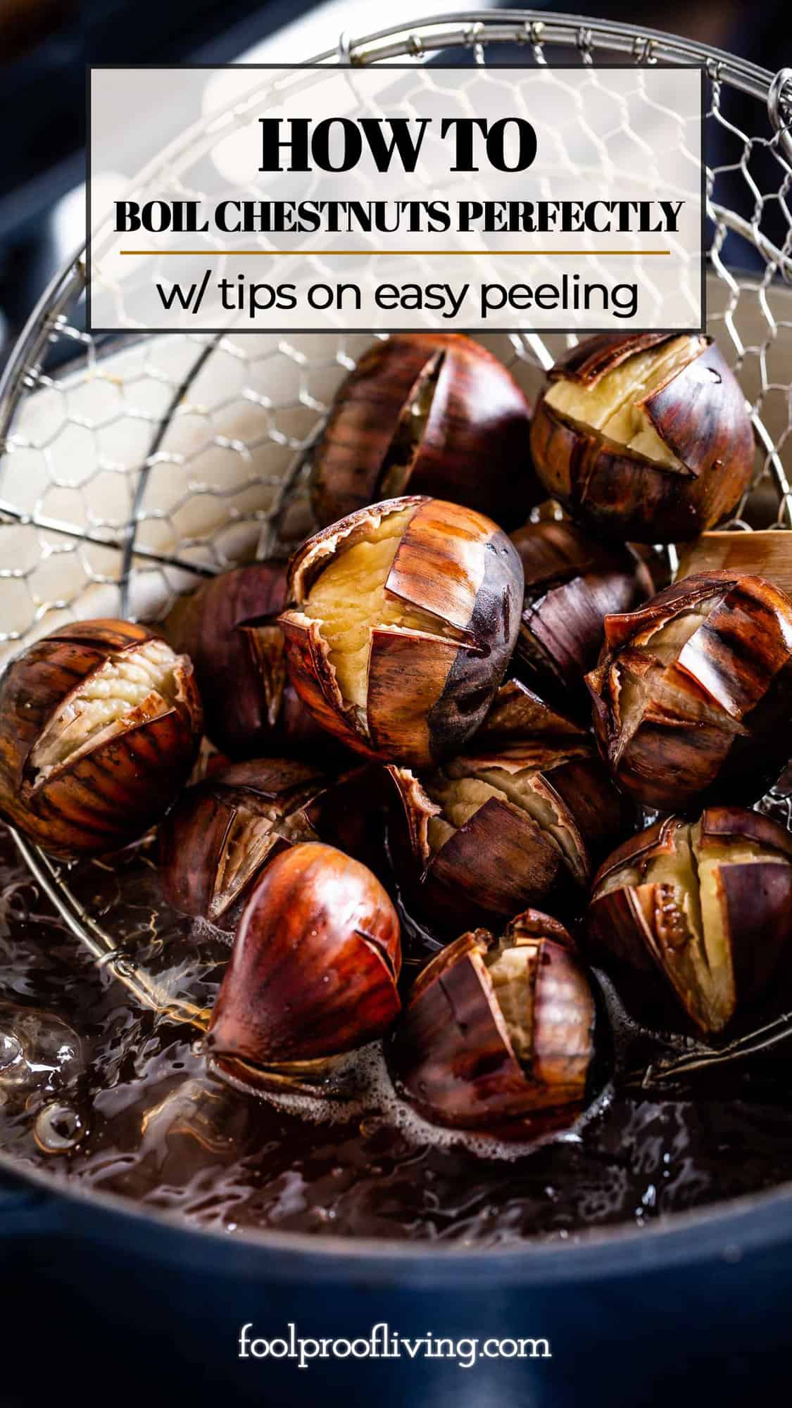 Boiled Chestnuts How To Boil And Peel Chestnuts Foolproof Living   Cooking Chestnuts In Boiling Water 