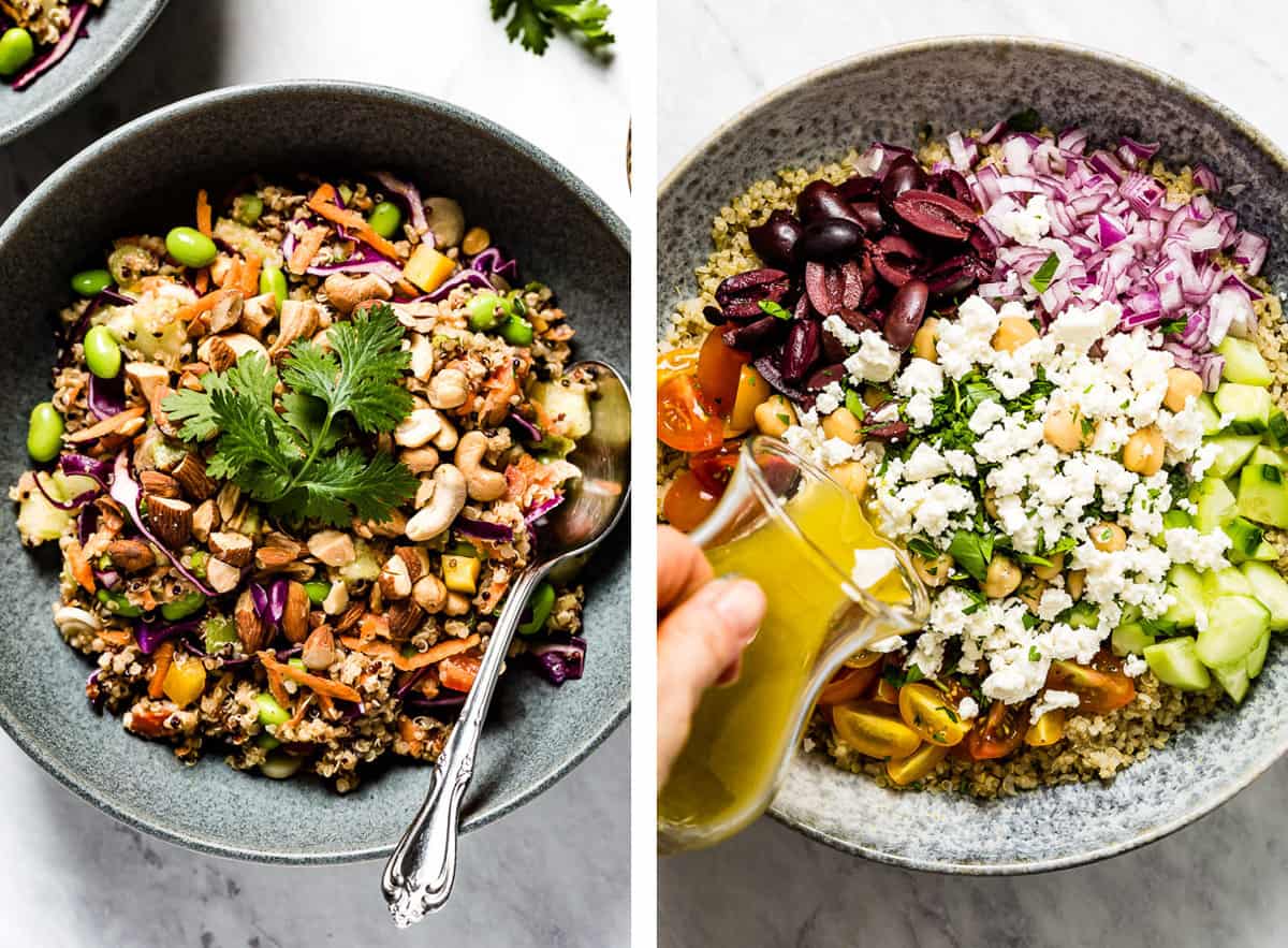Mediterranean Quinoa Salad and Thai Quinoa Salad for quinoa dinner ideas