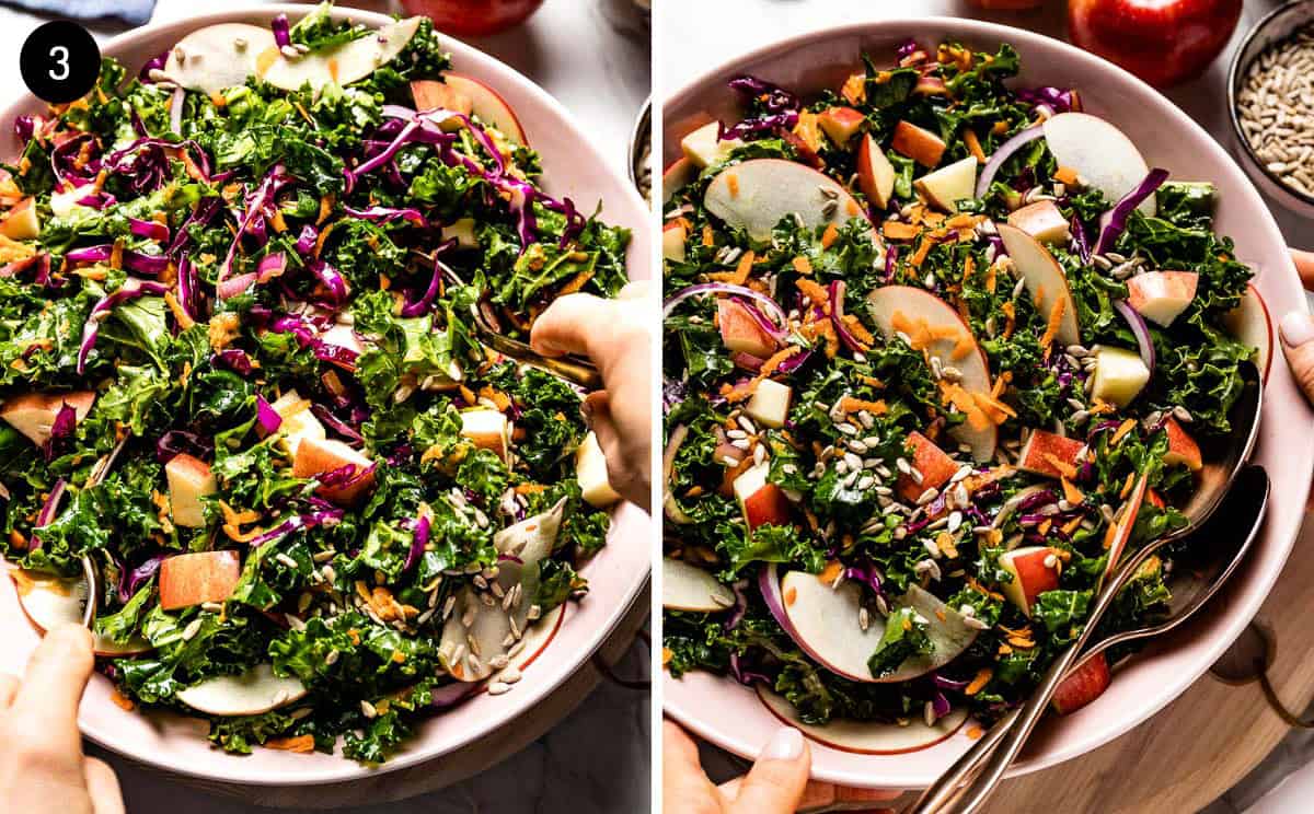 tropical smoothie kale apple slaw recipe in a bowl 
