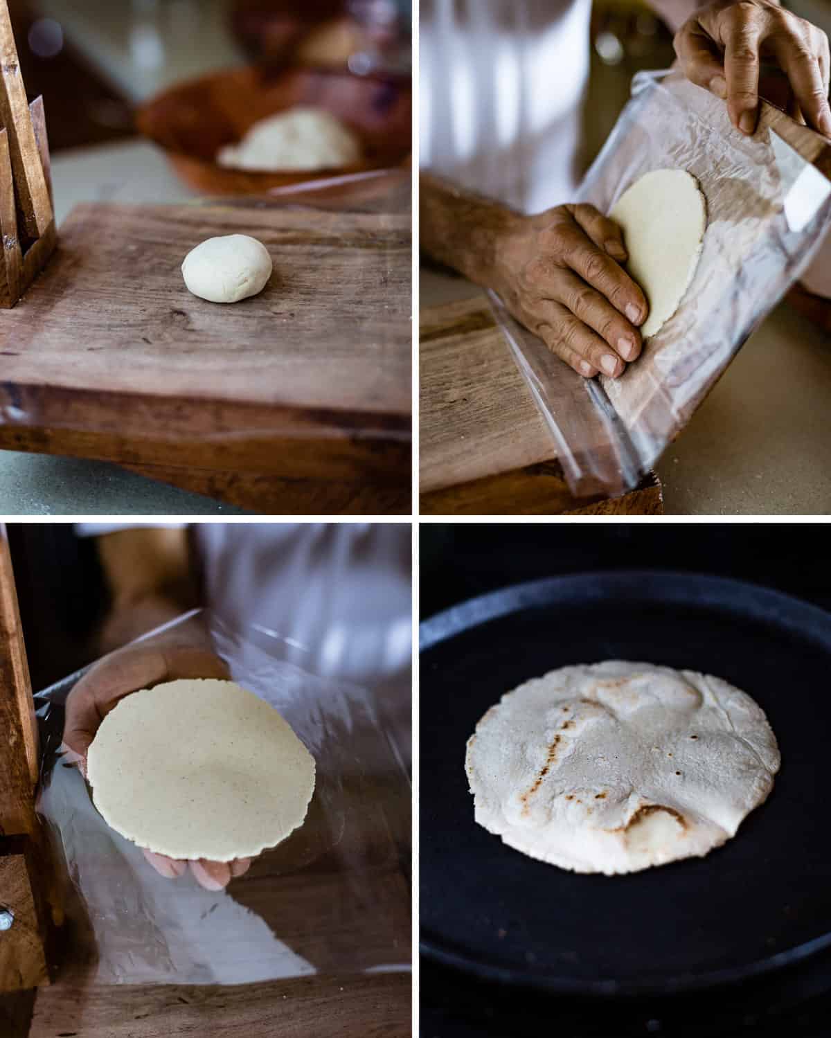 person showing how to make masa tortilla recipe