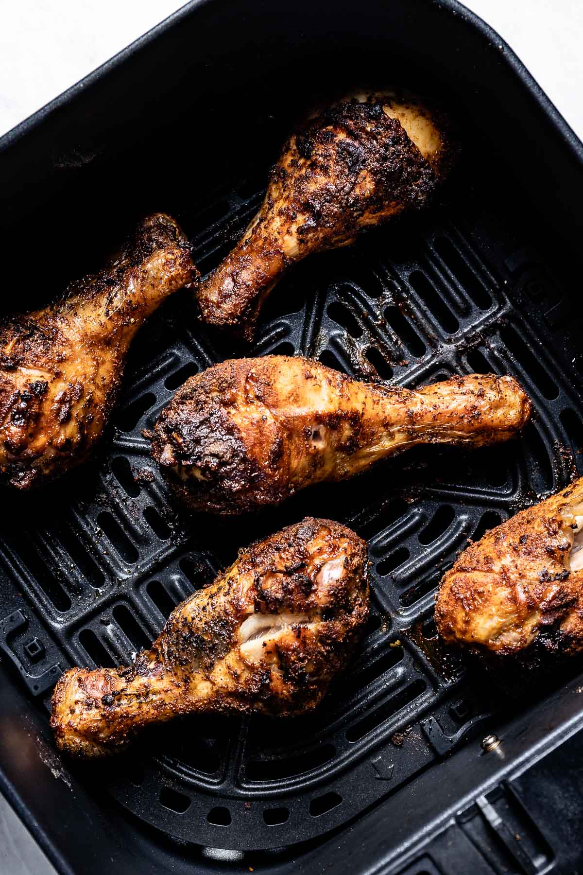 fried chicken drumsticks in air fryer right after they are cooked