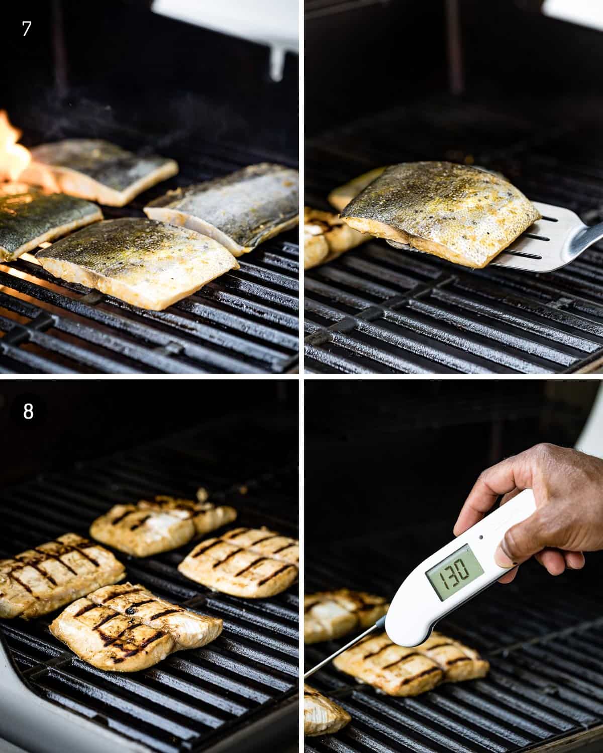images showing how to grill mahi mahi on a gas grill