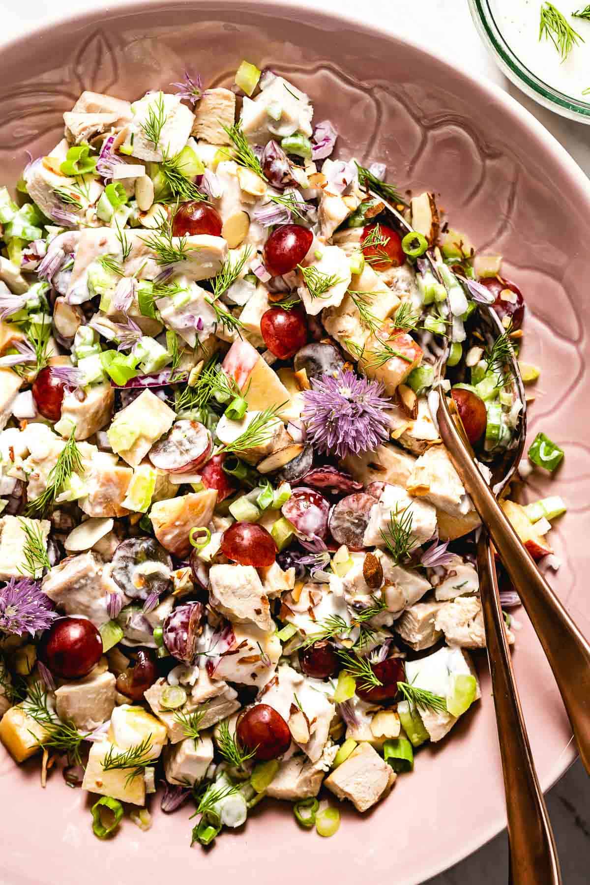 Greek Yogurt Chicken Salad in a bowl