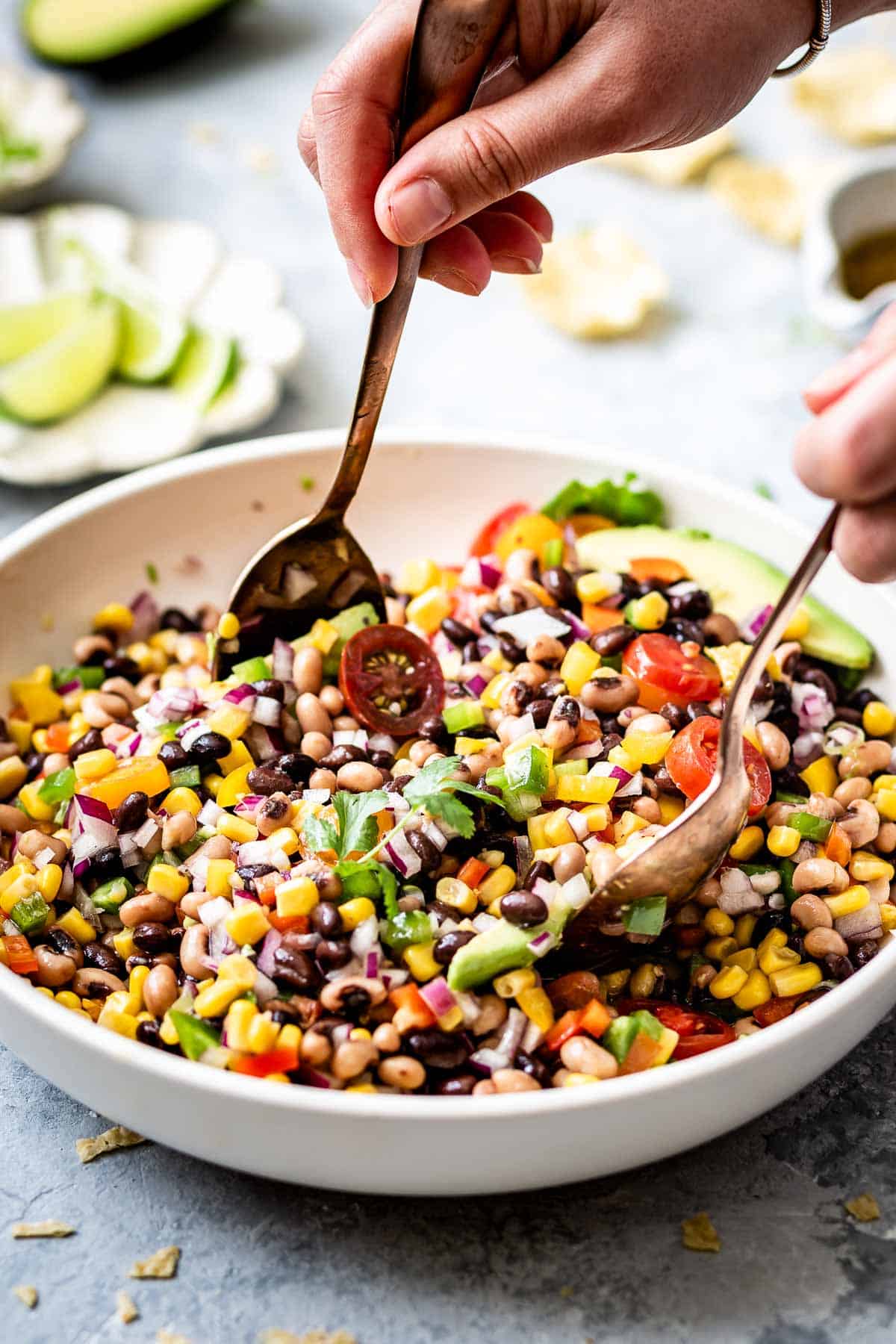 Texas Caviar being served from the front