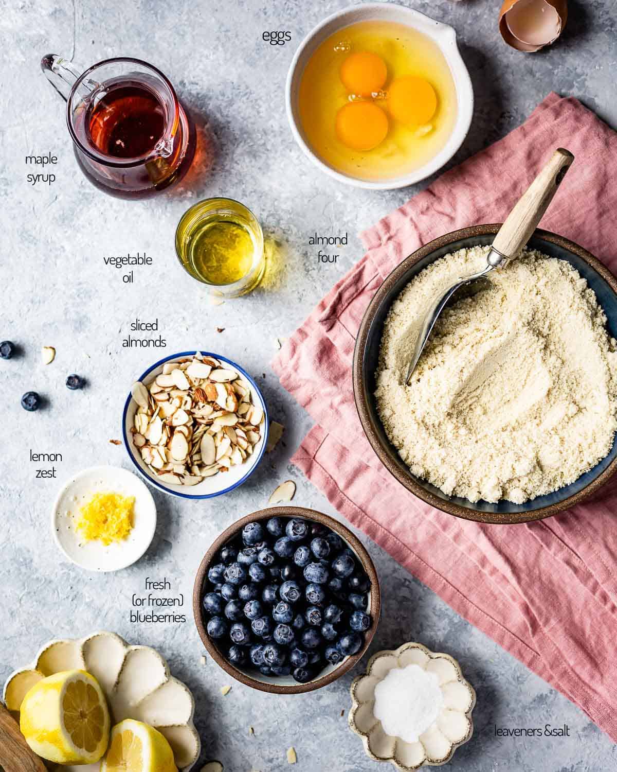 Ingredients for the recipe from the top view