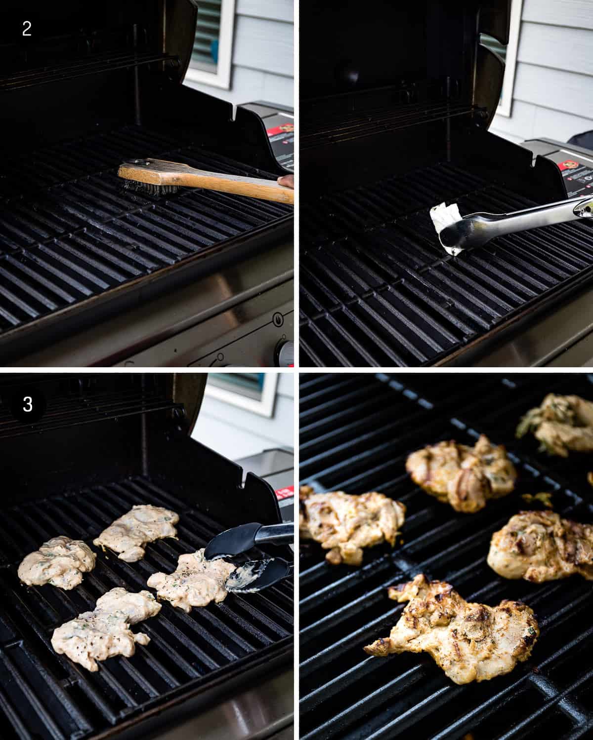 person making grilled chicken with Greek yogurt on the grill