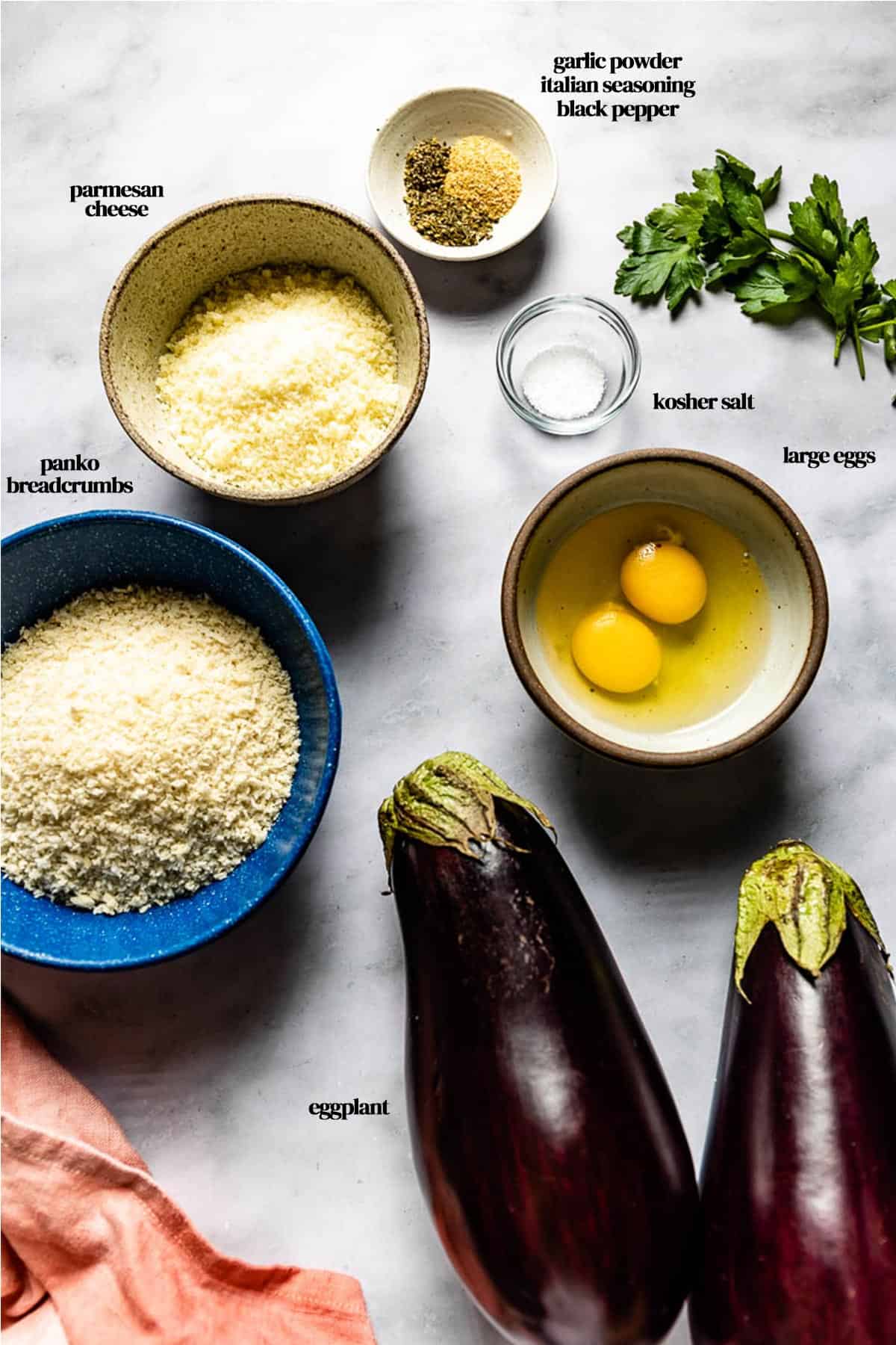 Ingredients for the recipe from the top view.