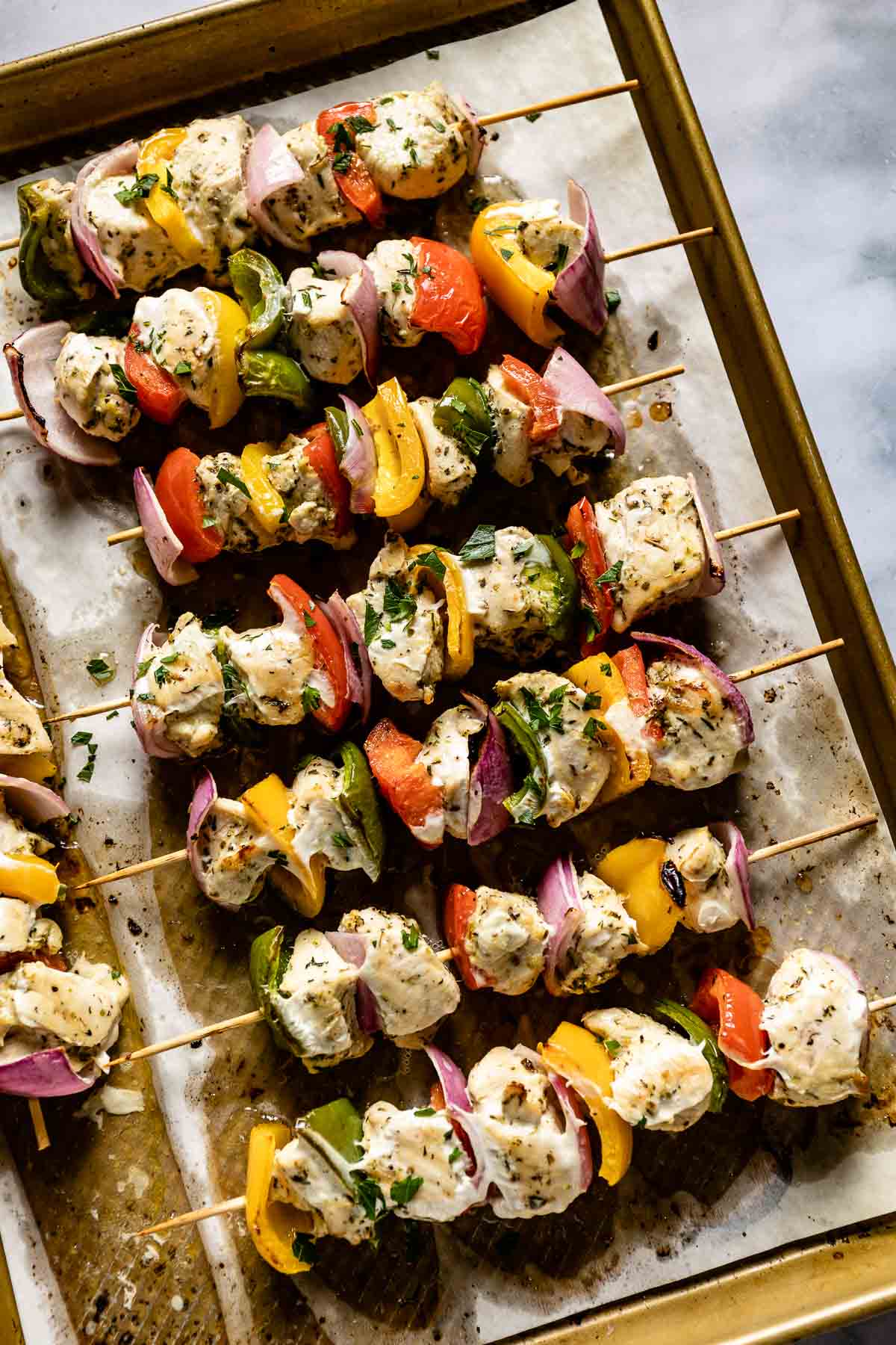 Vegetable kabobs in outlet oven