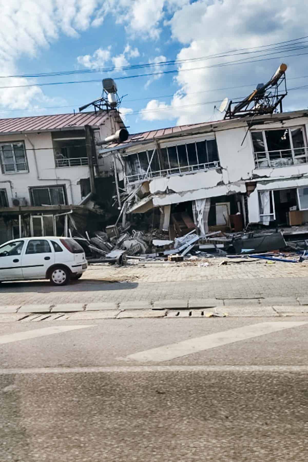 A house after an earthquake hit.