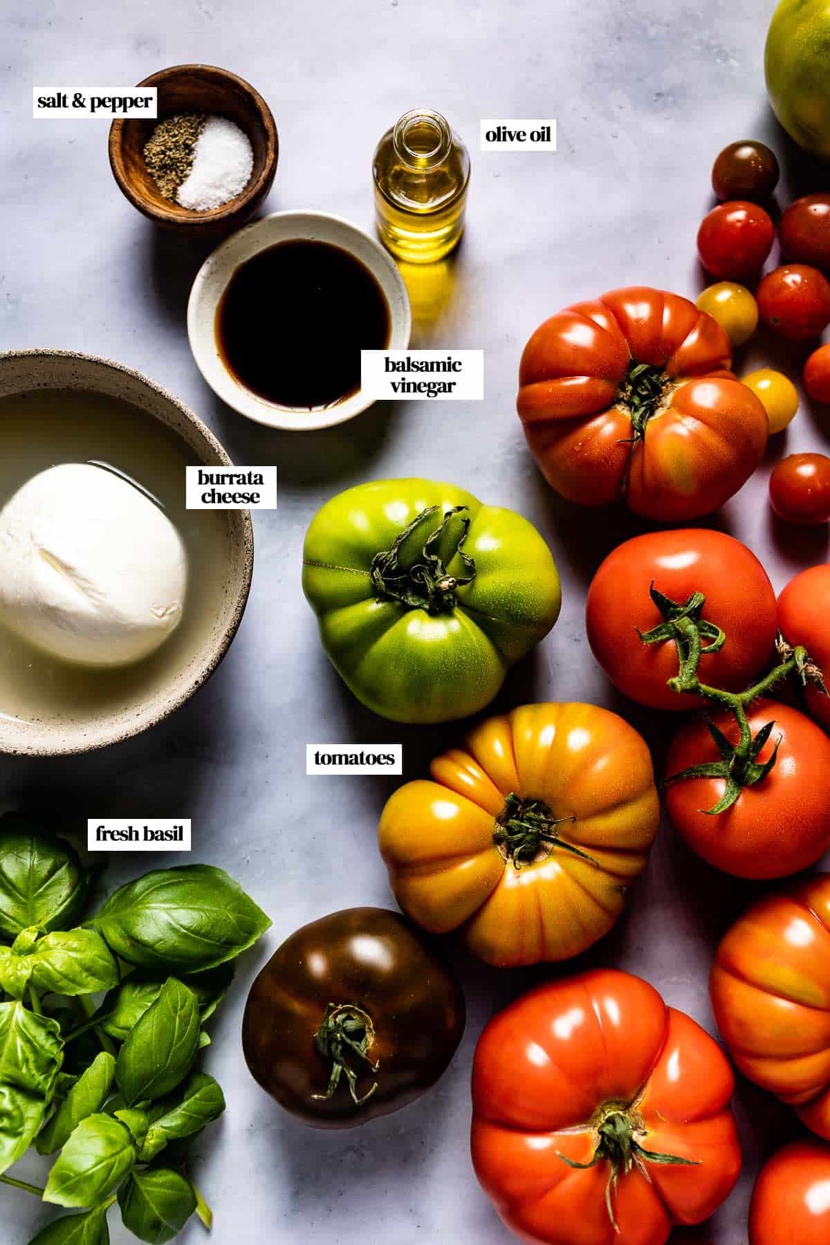 Ingredients for the recipe from the top view.