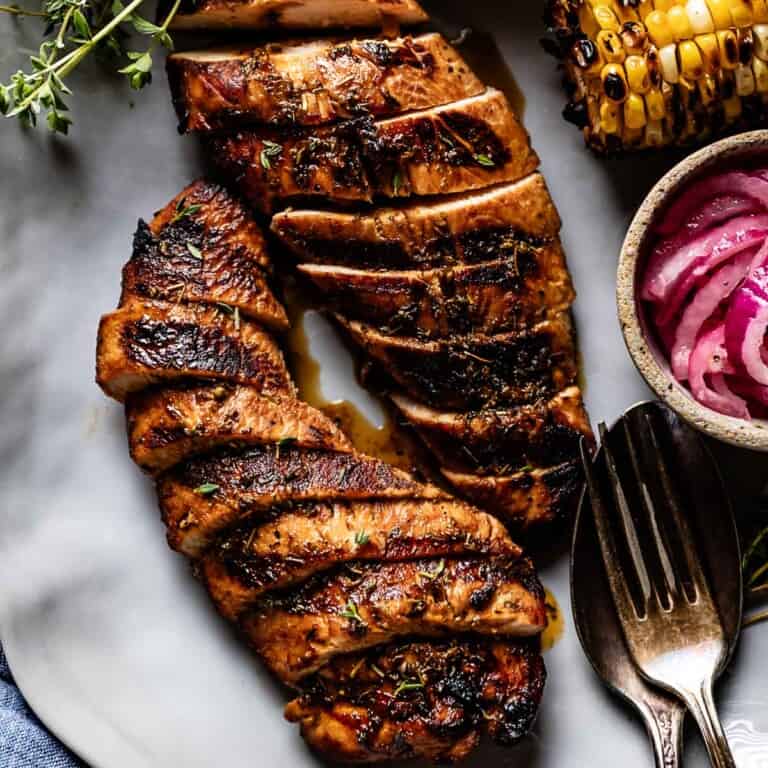 Grilled Turkey Tenderloin Recipe Foolproof Living   Grilled Turkey Tenderloin Recipe 768x768 