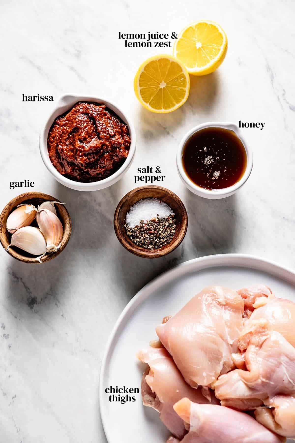 CAVA Harissa chicken ingredients from the top view.