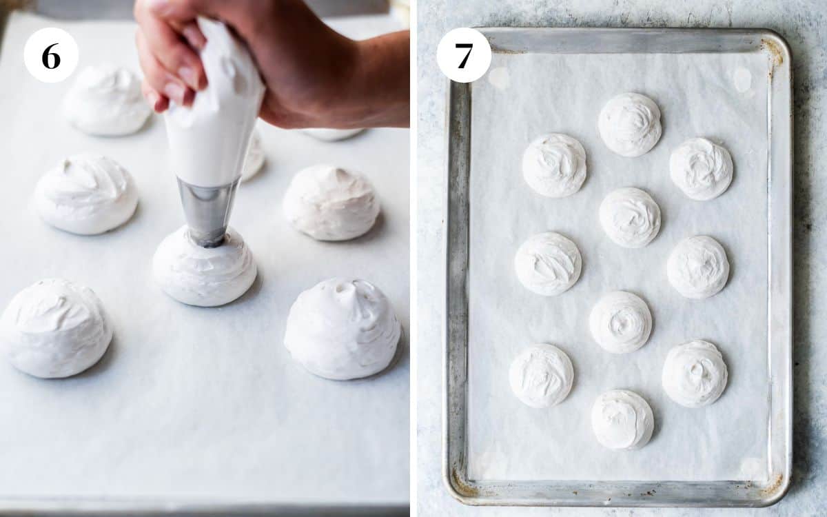 Person showing how to pipe meringue.