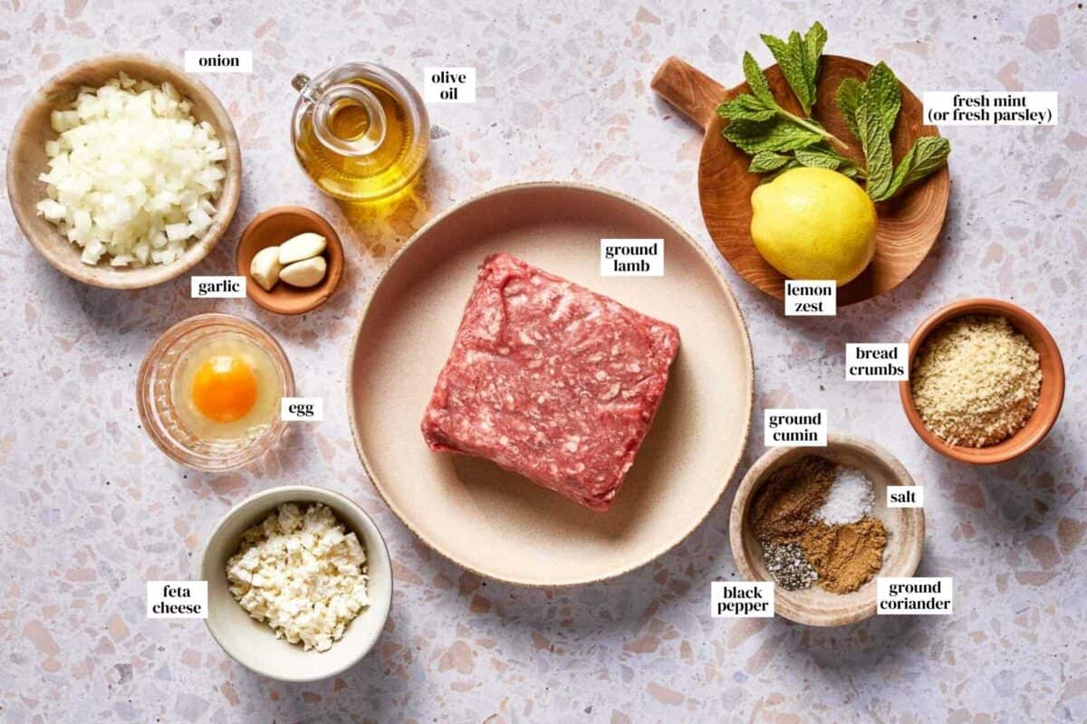 Ingredients for the recipe from the top view.