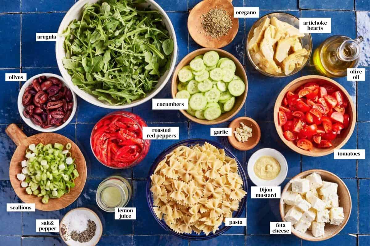 Ingredients for the recipe from the top view with text on the image.