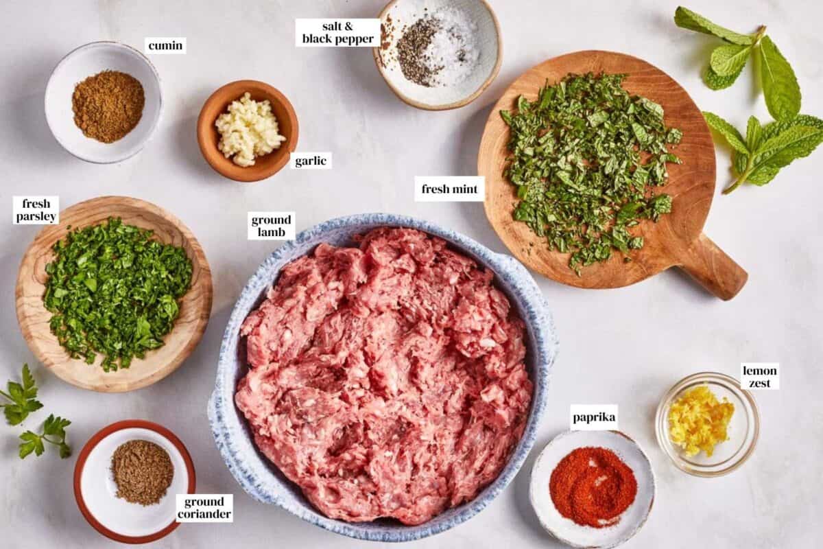 Ingredients for the recipe from the top view.