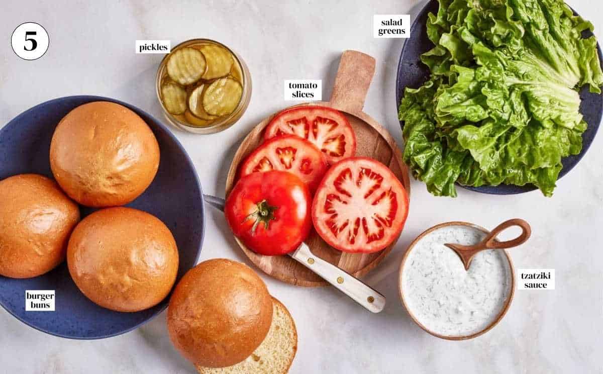 The toppings from the top view.