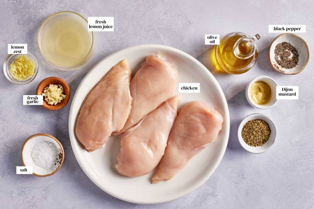 Ingredients for the recipe from the top view.