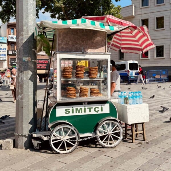 A simit cart in Turkiye.