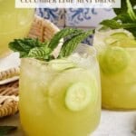 CAVA cucumber mint lime juice drink with text on the image.